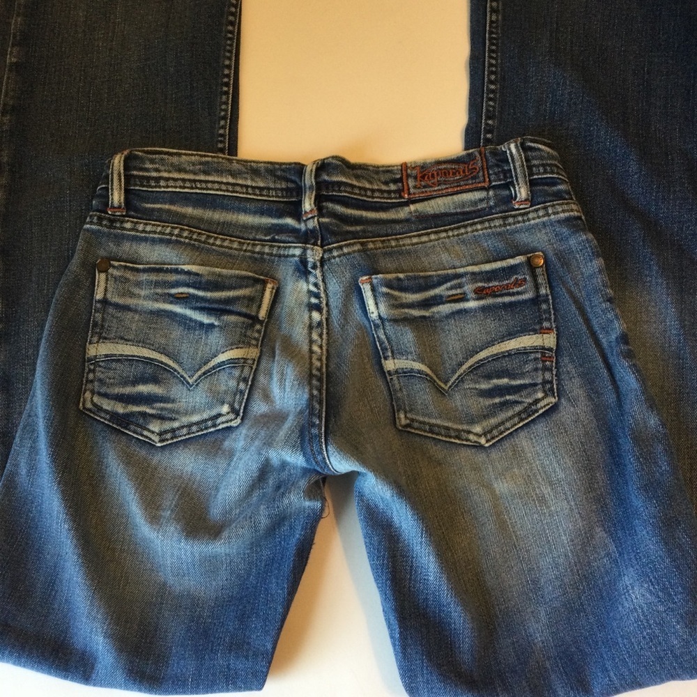 Kaporal 5 Classic Mens Denim Bootcut Red Stitch Jeans Western Wear Size 28/36 - Picture 2 of 8